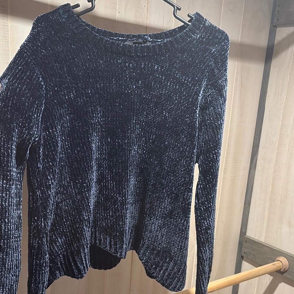 Attention Blue Crew Neck Sweater